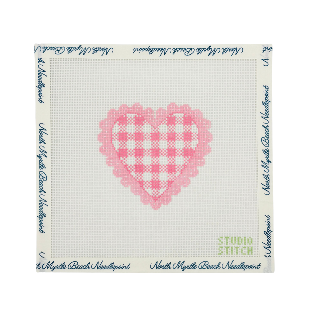 Gingham Scalloped Heart
