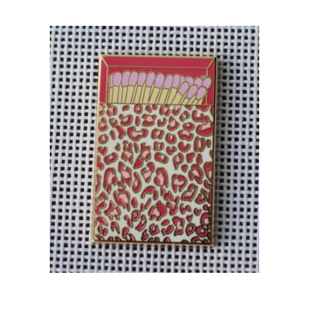 Go Stitch Needle Minder Pink Leopard Print Matchbox