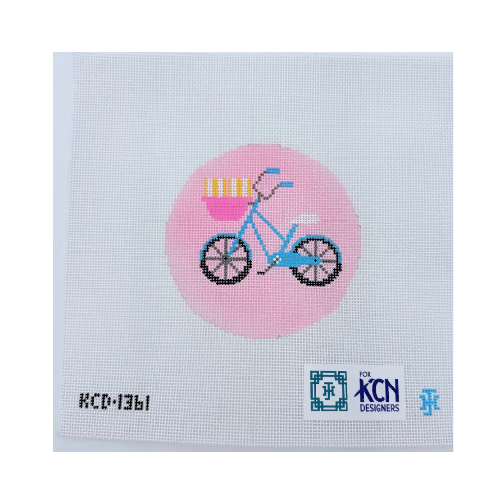 Bicycle with Basket on Pink - KCN Designers