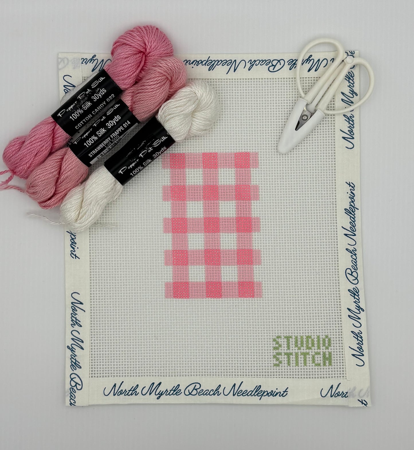 Pink Gingham Bag Tag Kit