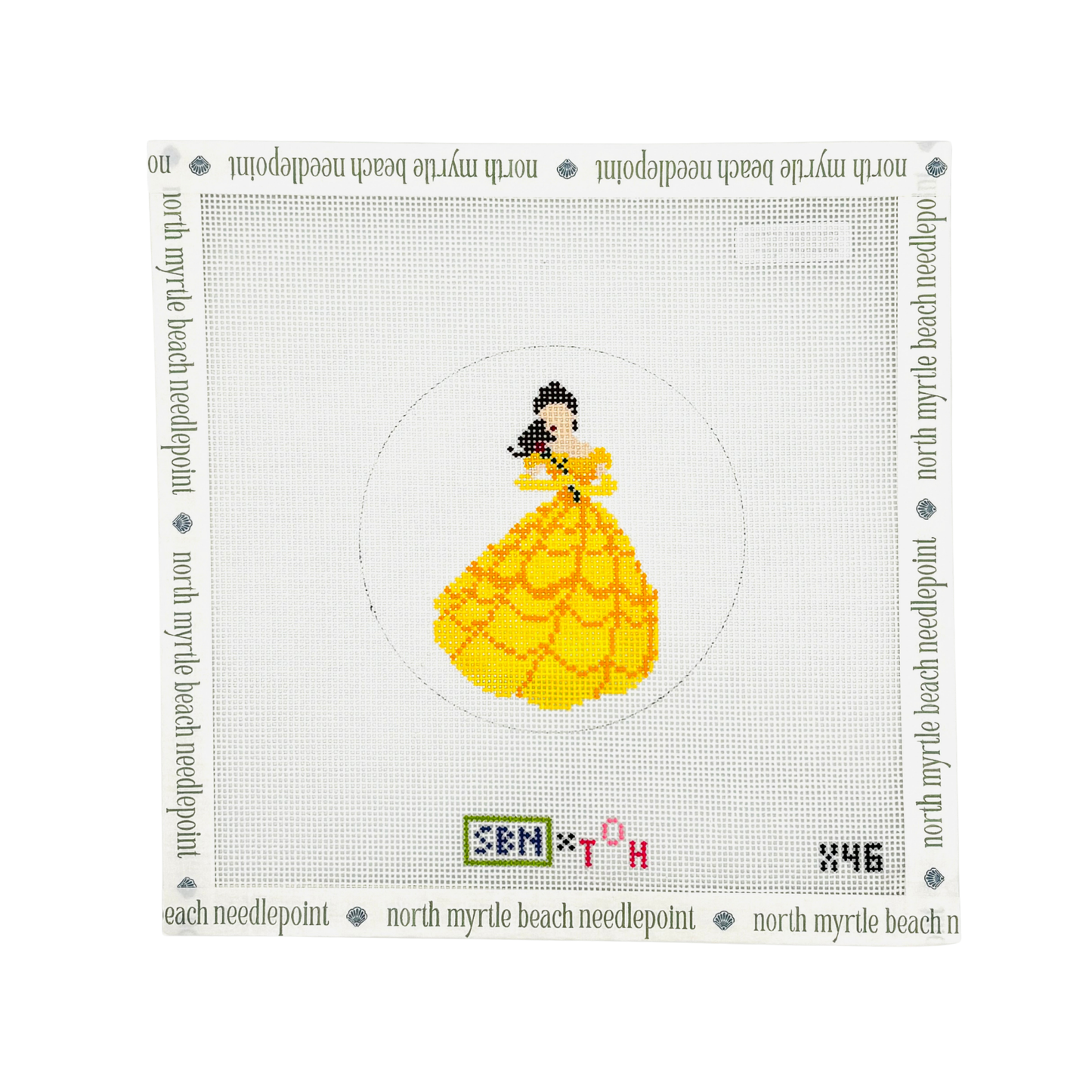 Yellow dress princess - Susan Battle Needlepoint
