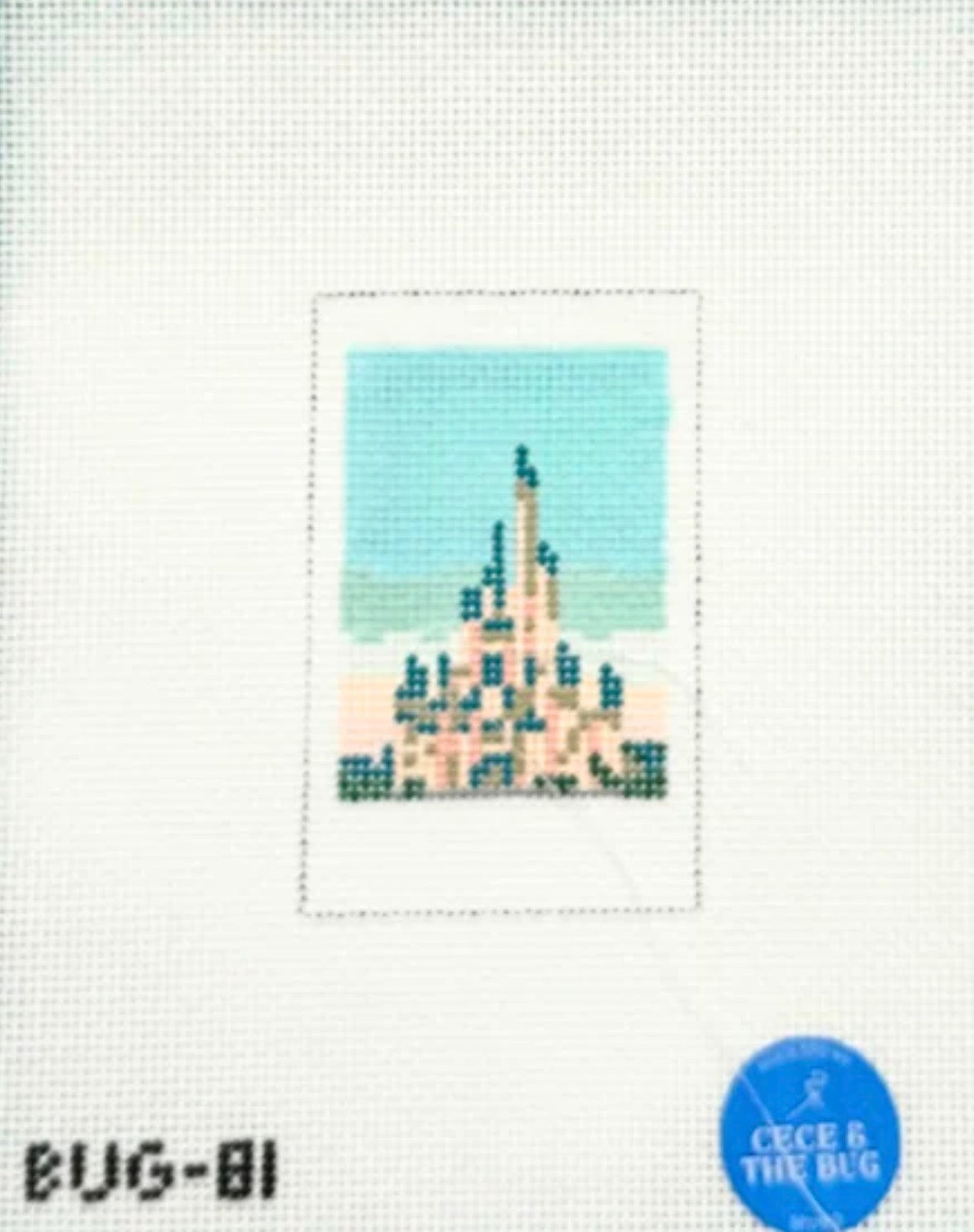 Magical Castle Polaroid - Atlantic Blue Canvas