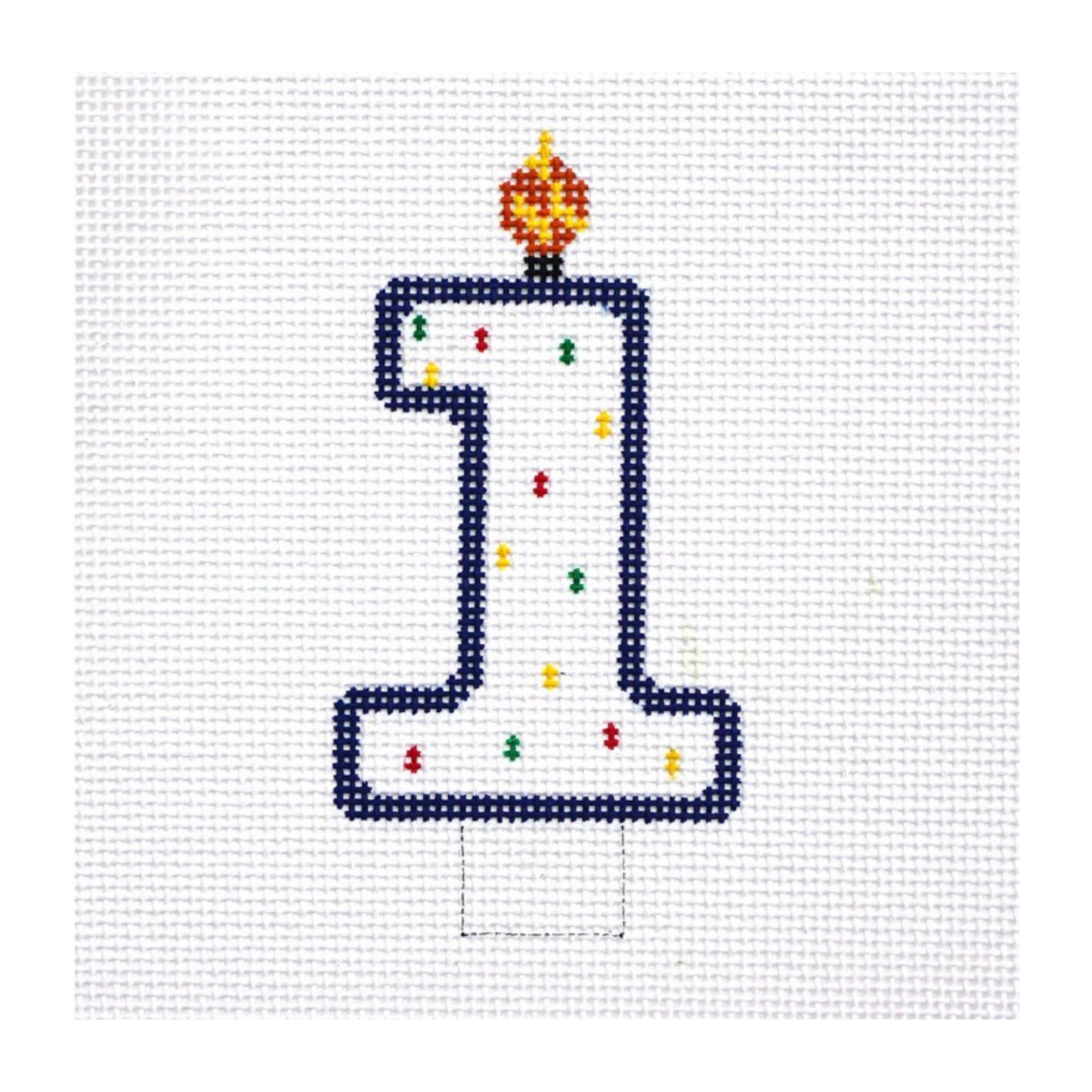 Candle Number 1 - The Gingham Stitchery