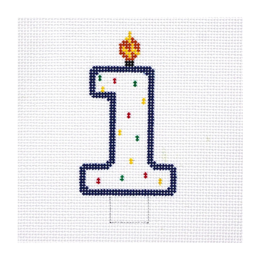 Candle Number 1 - The Gingham Stitchery