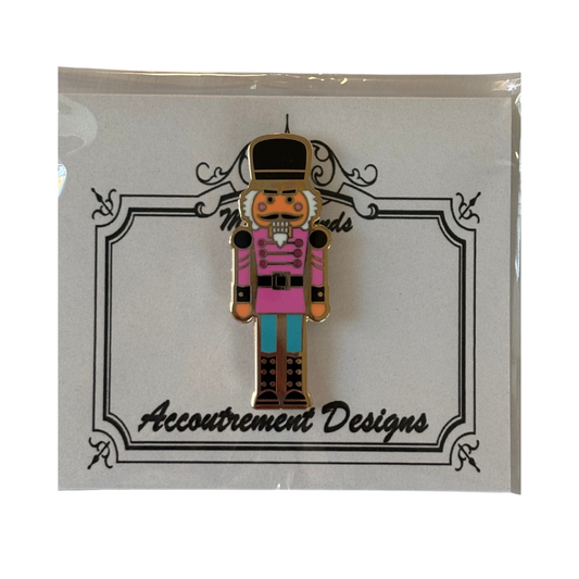 Pink and Teal Nutcracker Needle Minder