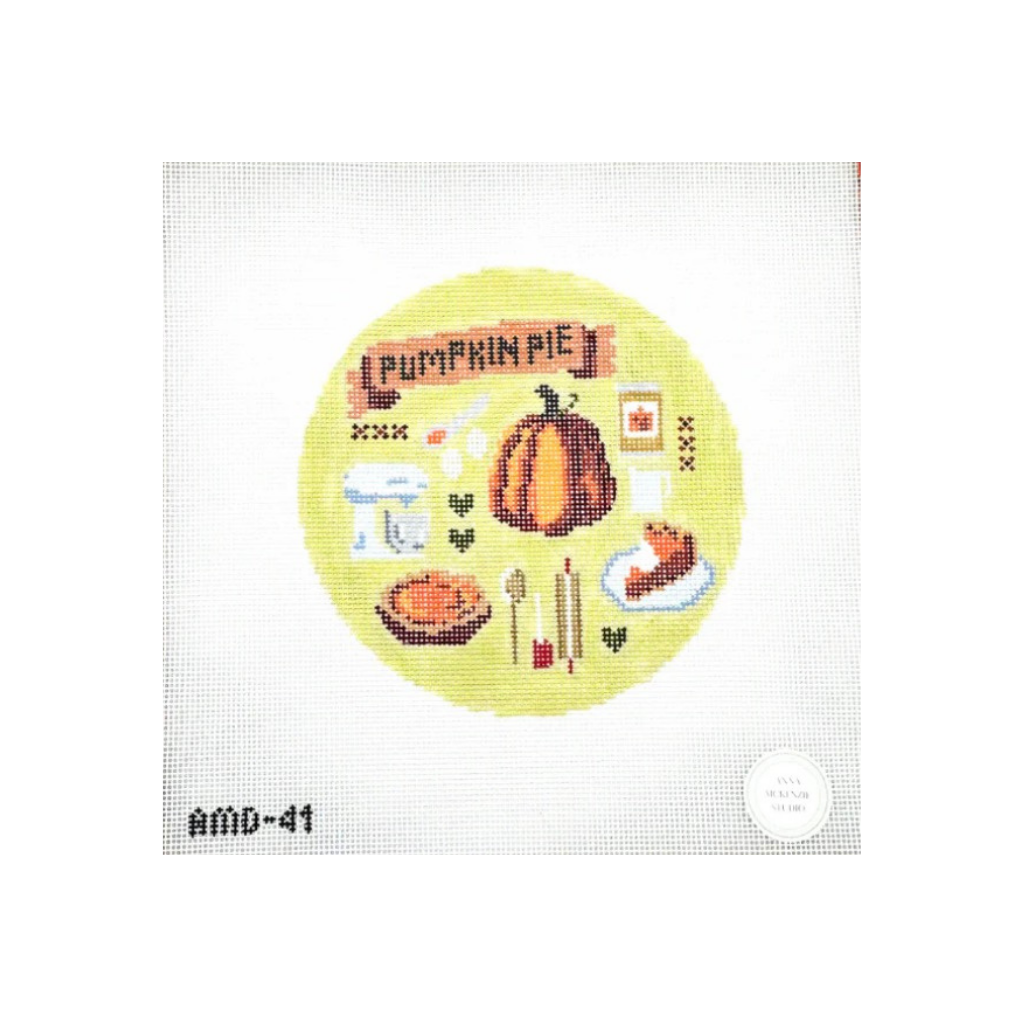 Pumpkin Pie Round - Atlantic Blue Canvas