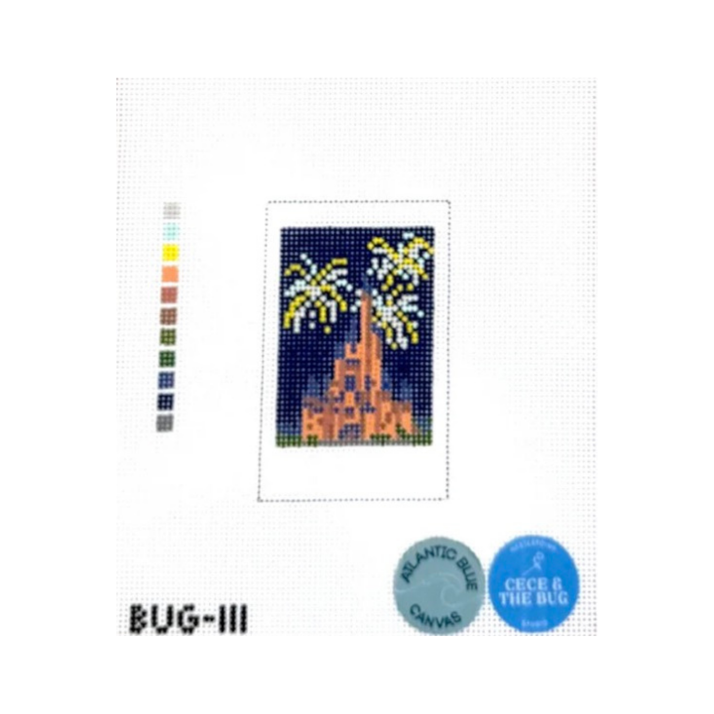 Magic Castle Fireworks - Atlantic Blue Canvas