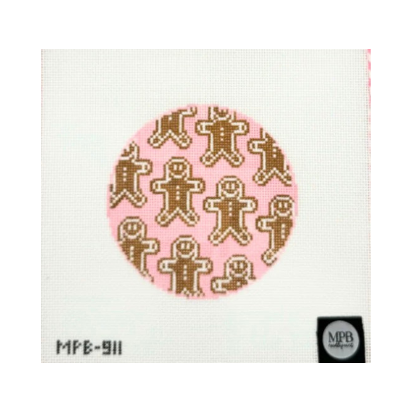 Pink Gingerbread Friends - Atlantic Blue Canvas